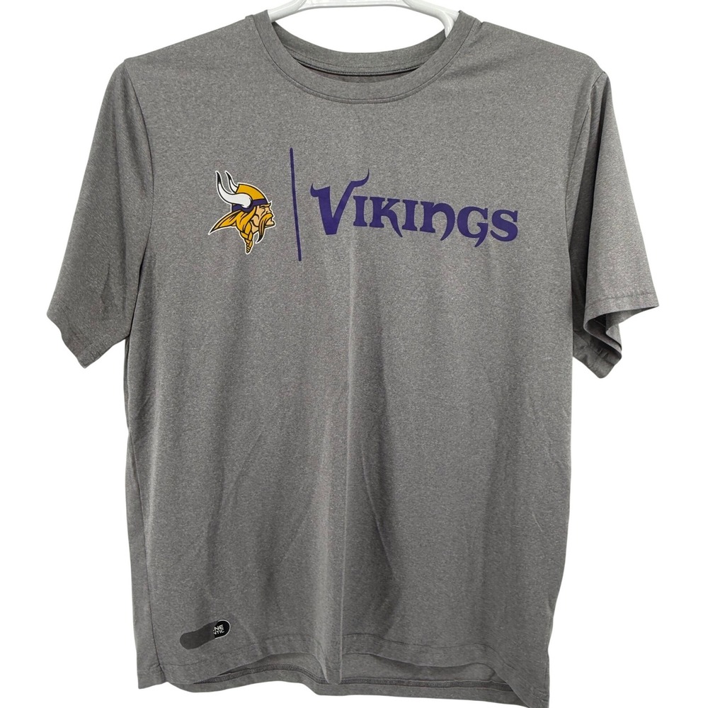 Minnesota Vikings NFL Team Apparel Gray Short Sleeve T Shirt Mens Large